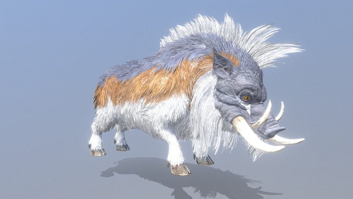 Wild Warthog Domestic Pig IDLE Fbx Pbr 3D Model