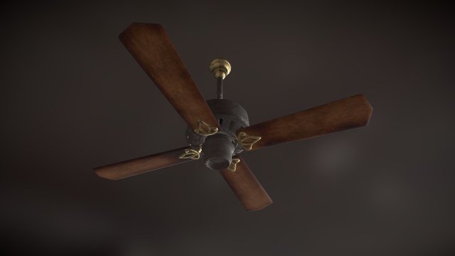 Old Ceiling Fan 3D Model