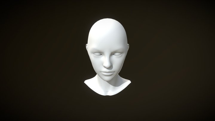 Free Female Head 3D Model