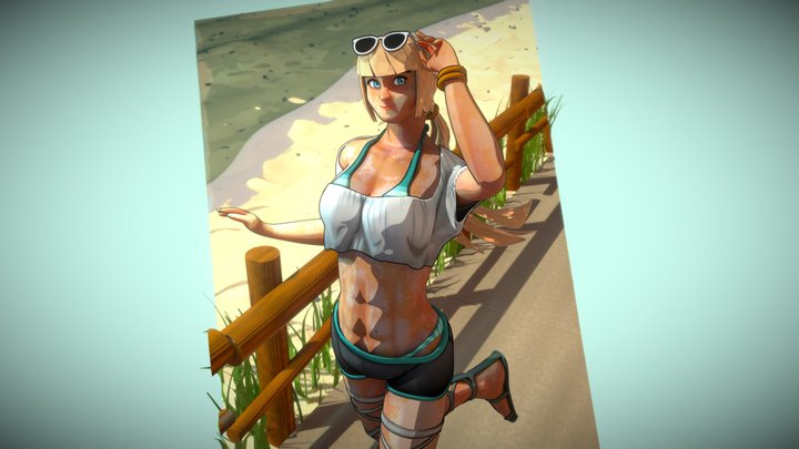 Akina in Summer 3D Model