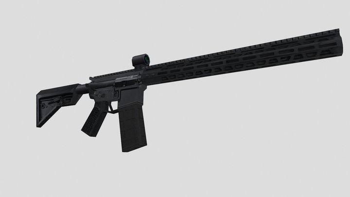 Low-Poly Assault Rifle 3D Model