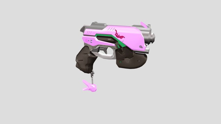Mobile Spec Low Poly Overwatch D.VA Gun 3D Model