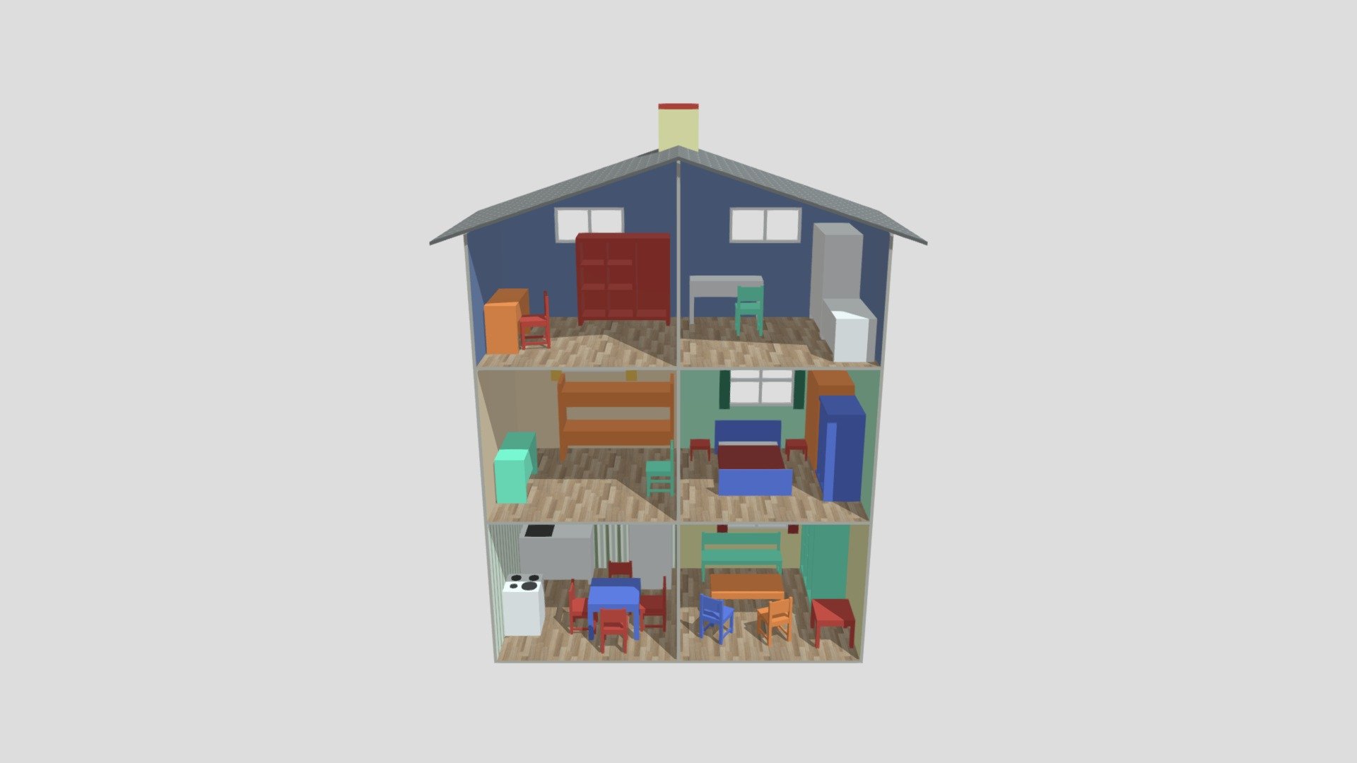 Doll house Download Free 3D model by [9c36758] Sketchfab