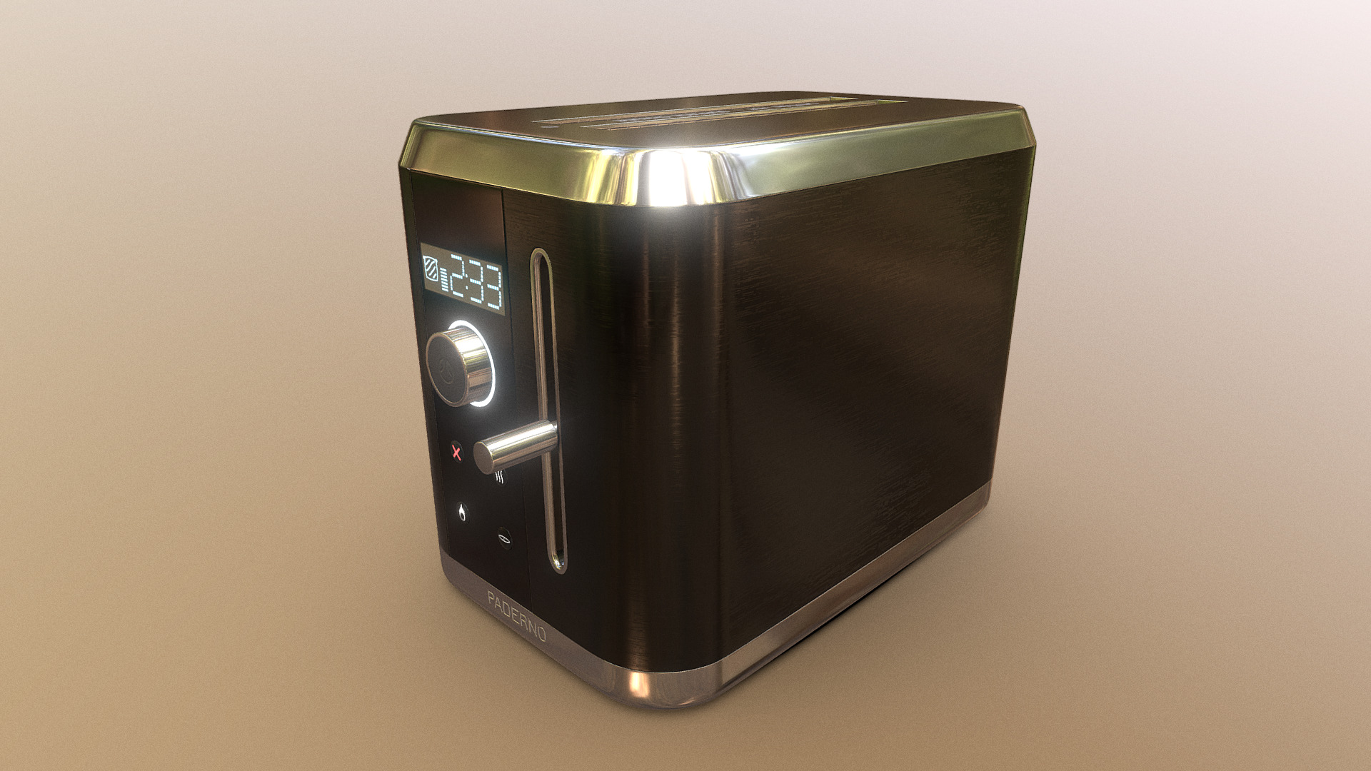 3D model ArchViz Model -Toaster - This is a 3D model of the ArchViz Model -Toaster. The 3D model is about a black rectangular object.