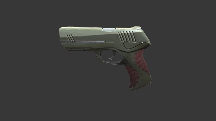 Stylized Pistol 3D Model