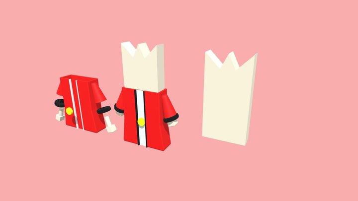 國王 橡皮擦 分件 3D Model