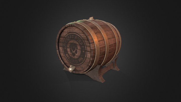 Wooden Barrel 3D Model