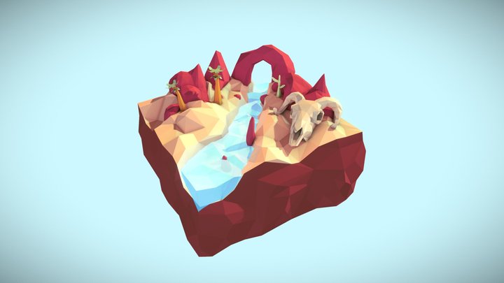 Low poly Landscape 3D Model