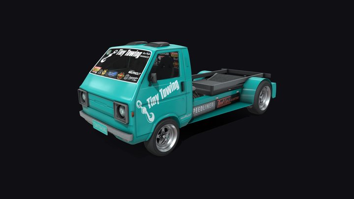 Tiny Towing Burnout Car - Torque Burnout 3D Model