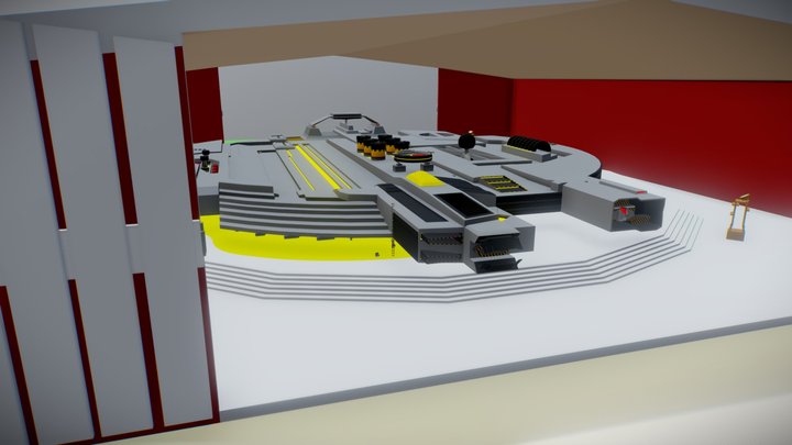 Spaceship Scene 3D Model