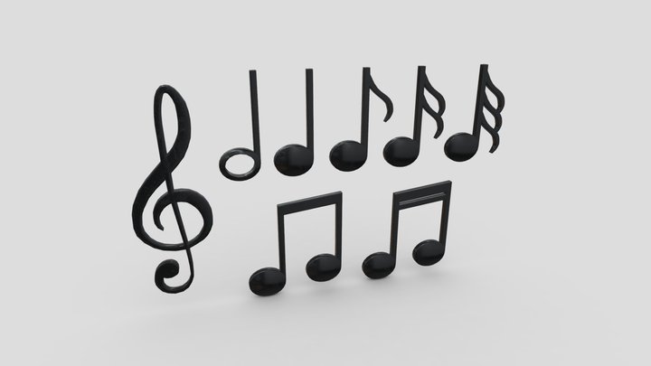 Musical Note Pack 3D Model