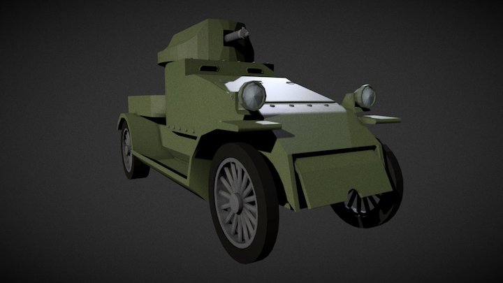 Lanchester Armoured 4x2 Car 3D Model