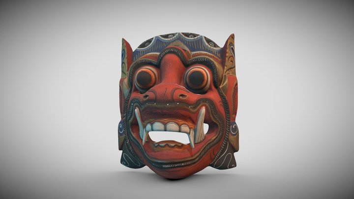 Voodoo Mask Wood (Photogrammetry) 3D Model