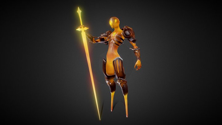Dark fire knight Sketch 3D Model