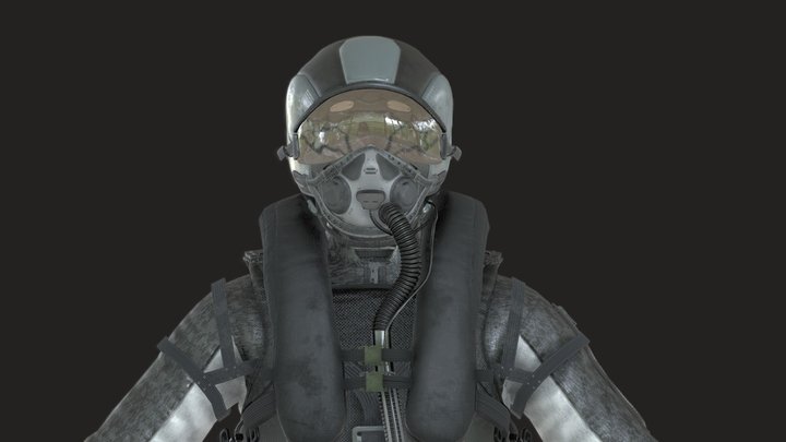 Fighter Pilot Character 3D Model