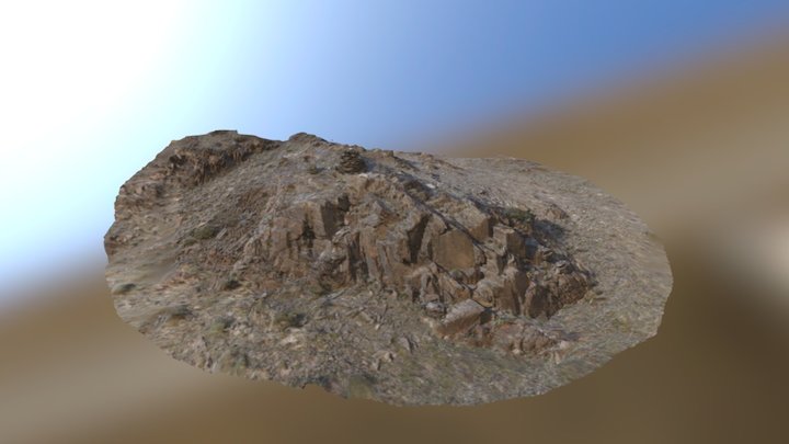 Rock formation on top of amphitheater 3D Model