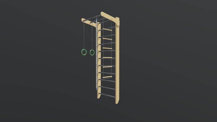 GYMNASTIC WALL BAR FOR KIDS KIDDY-WOOD 2 3D Model