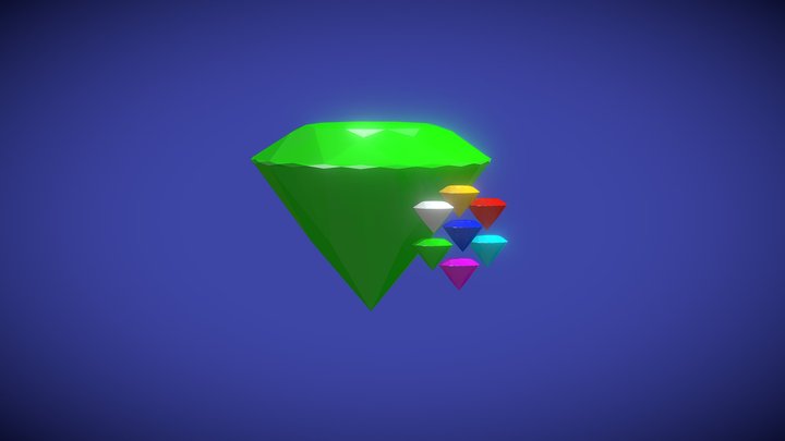 Chaos Emeralds 3D Model
