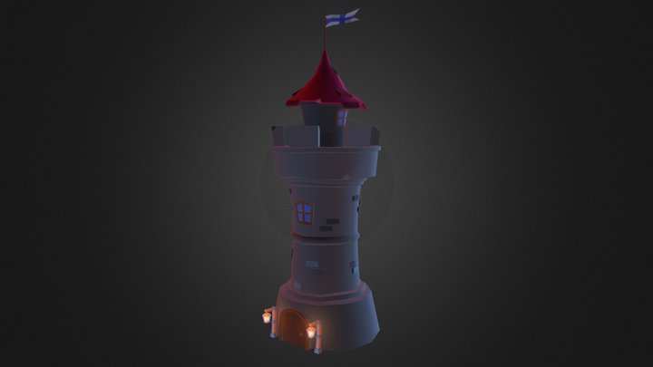 Simple castle Tower 3D Model