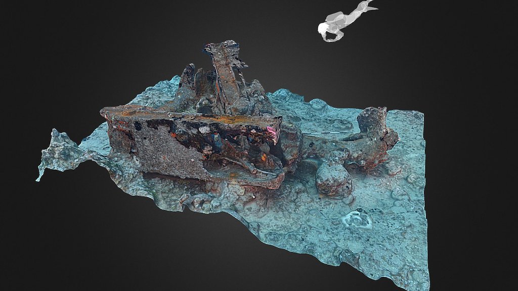 Pontoon Outboard Motor (Seabee Junkyard, Guam) 3D model by bfj