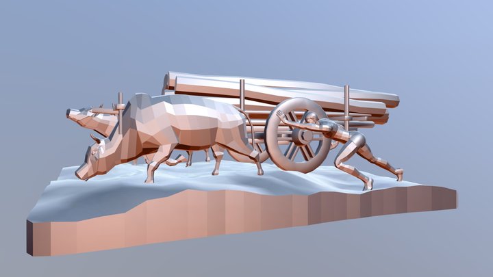 Bull Cart 3d Model 3D Model