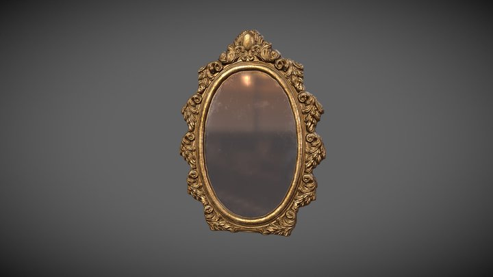 Ornate Oval Mirror 3D Model
