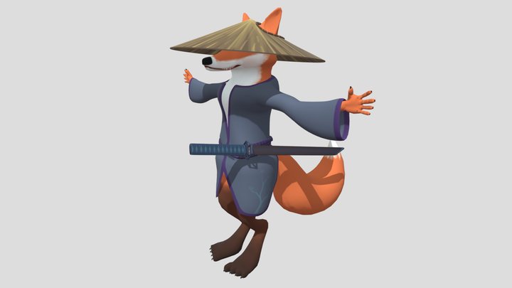 Foxy samurai 3D Model