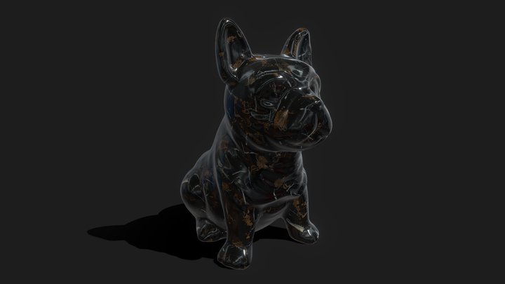 Bulldog Statue 3D Model