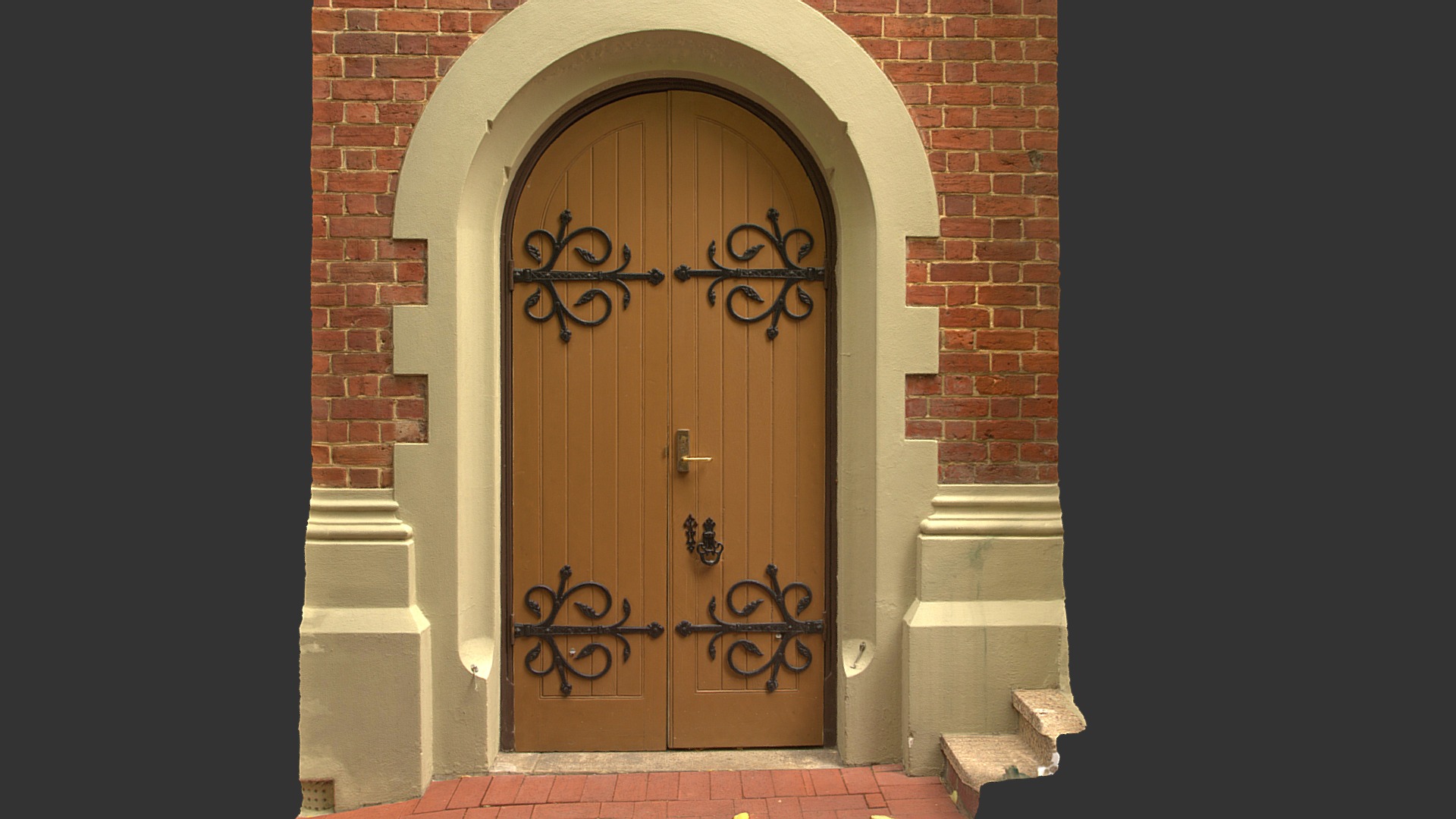 3D model Church door - This is a 3D model of the Church door. The 3D model is about a door in a brick building.