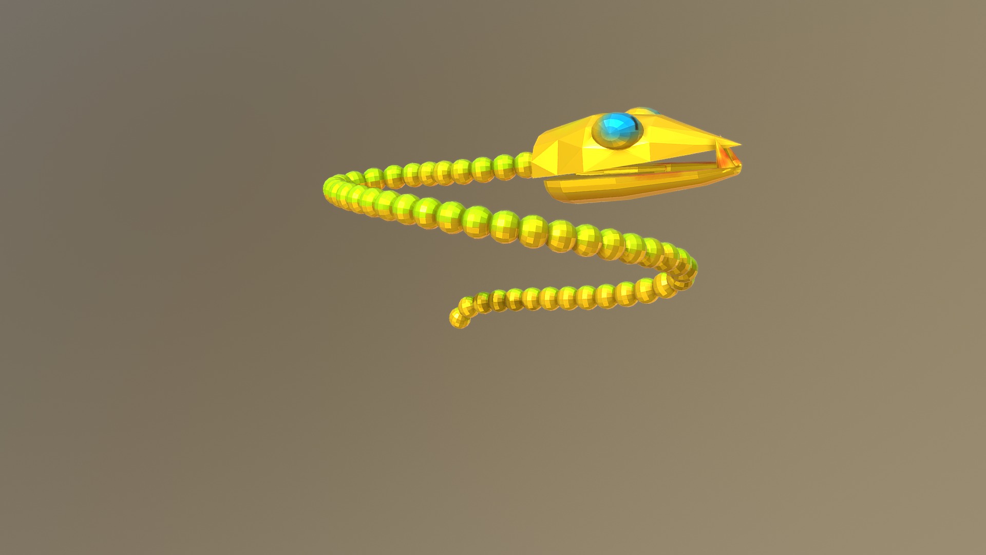 3D model Snake-like - This is a 3D model of the Snake-like. The 3D model is about a yellow and green snake.