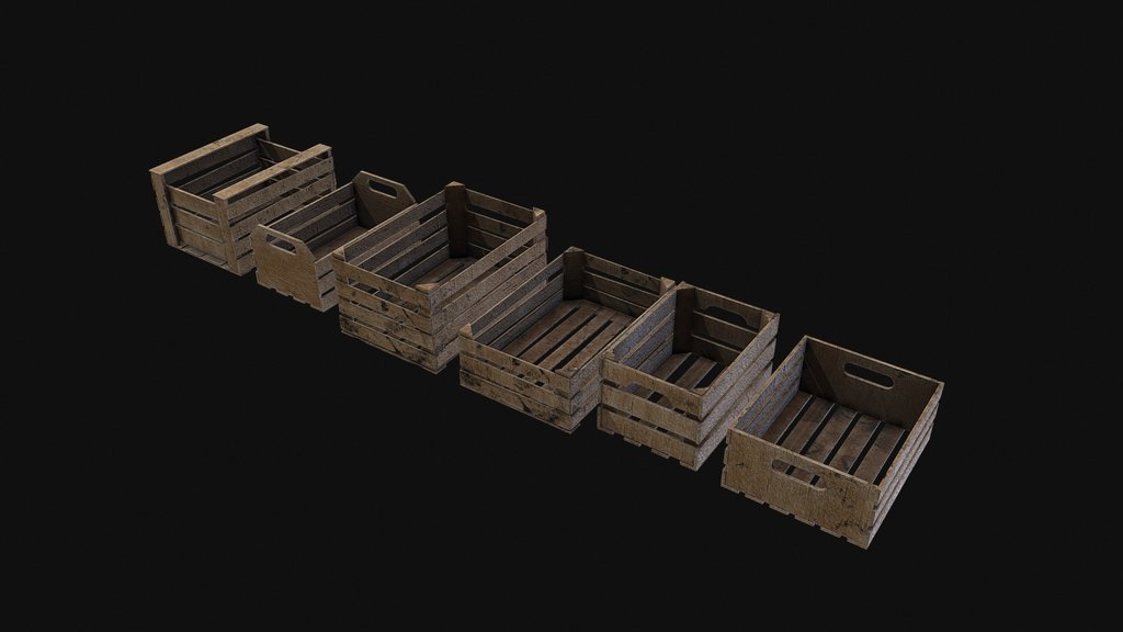 Low-Poly Fruit Box Assets