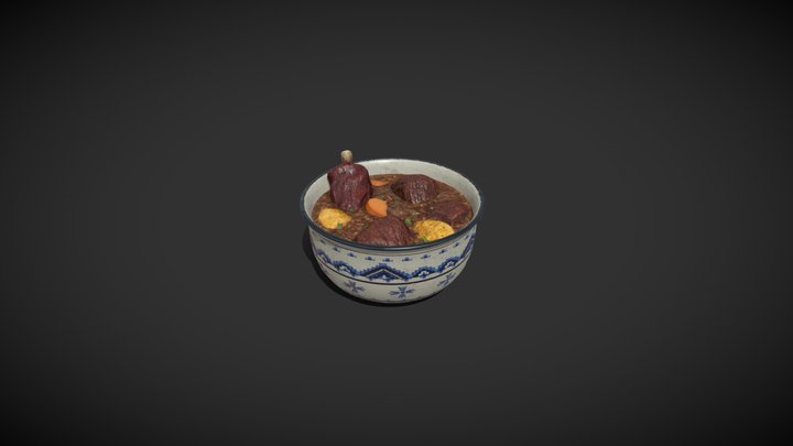 Bowl of lamb stew 3D Model