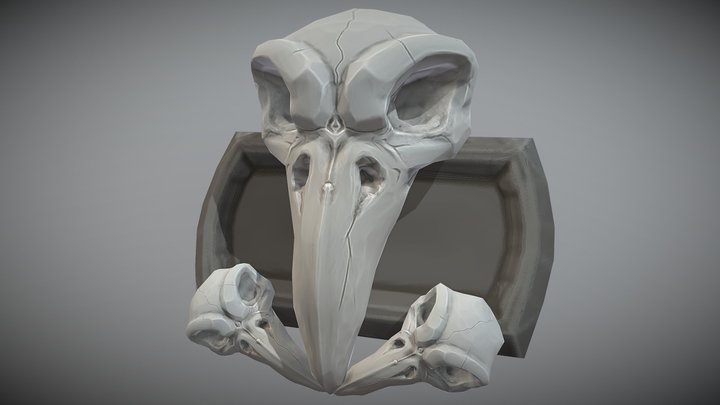 Old Bird Skull - First Time HandPainted 3D Model