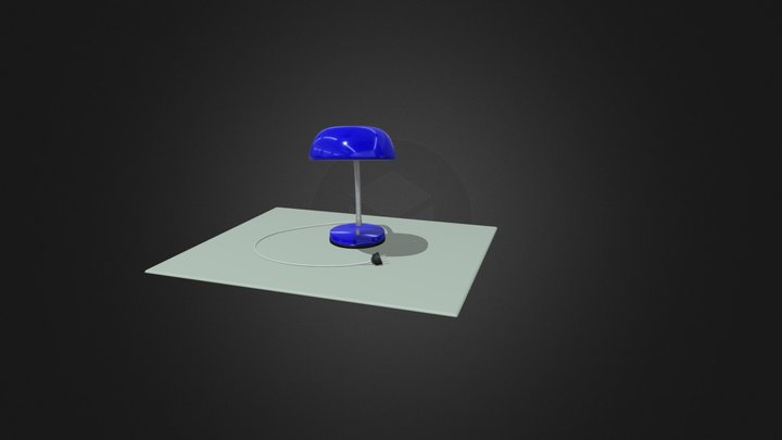 Flexible blue desk lamp 3D Model