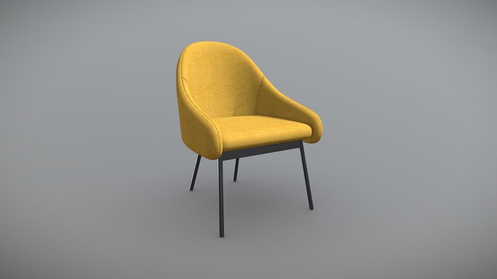 Elegant Contemporary Dining Chair - C001 3D Model