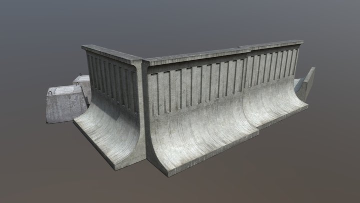 Small self-stand fence OKP 3D Model