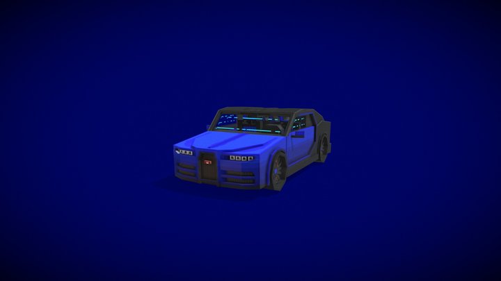 Bugatti Chiron Minecraft 3D model car add on 3D Model