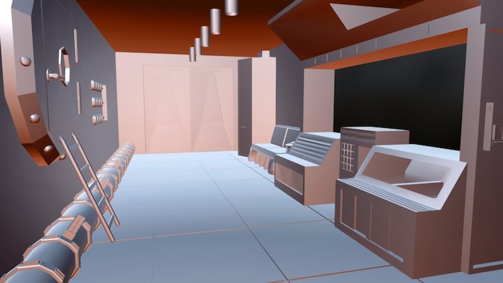Space Hallway 3D Model