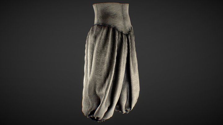 Medieval Loose Pants 3D Model