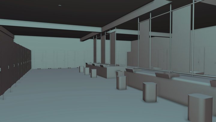 Church Restroom Inside 3D Model