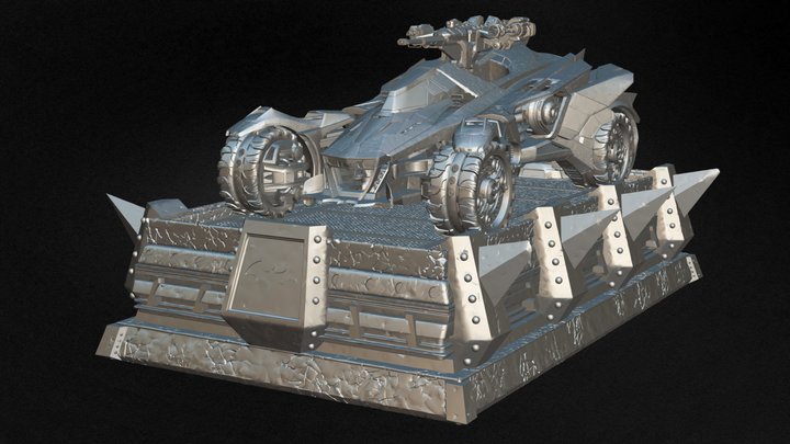 Batmobile with Open gun 3D Model