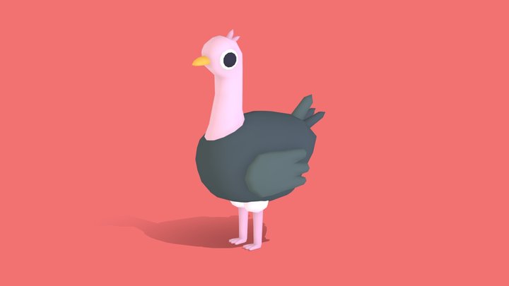 Ostrich - Quirky Wacky Series 3D Model