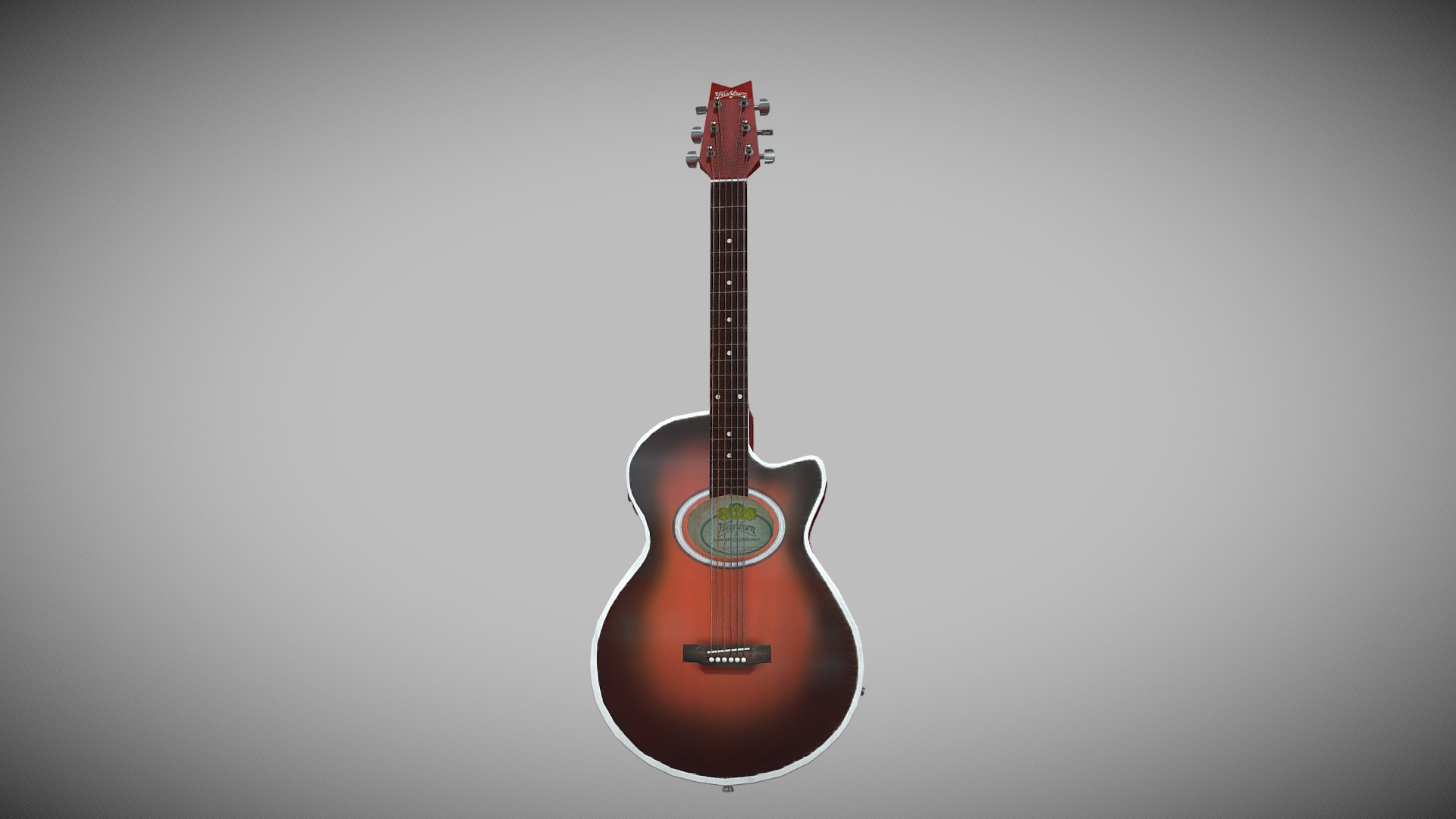 3D model Guitar Washburn - This is a 3D model of the Guitar Washburn. The 3D model is about a red and black guitar.