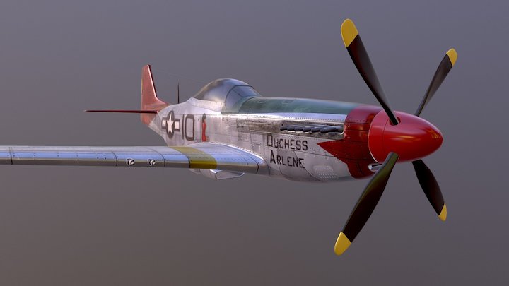 P -51D Red tail 3D Model