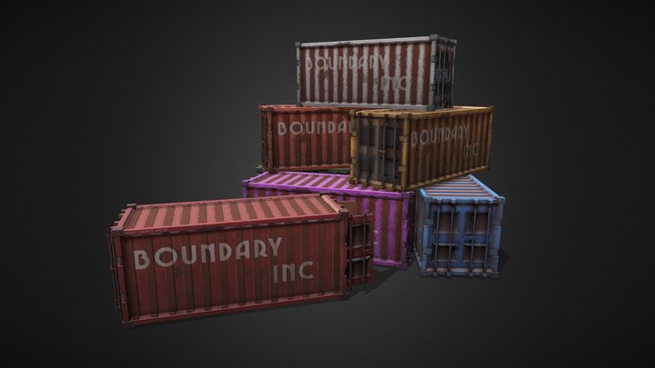 Low Poly Shipping Crate 3D Model