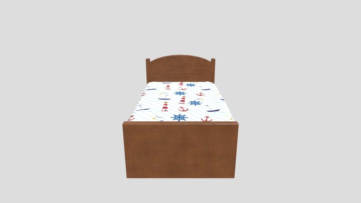Wooden bed 3D Model