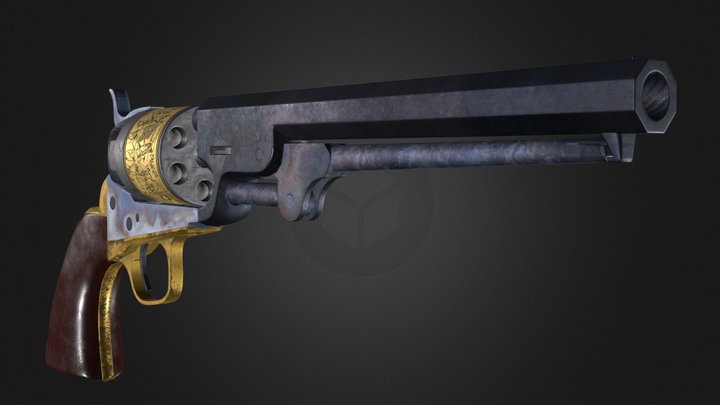 Revolver Navy Colt 1851 Cal.36 3D Model