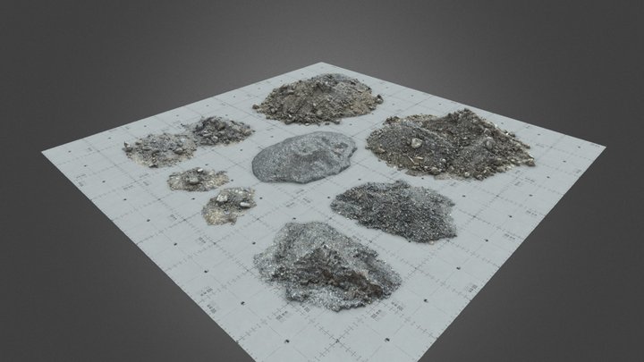 Piles of Debris and Stones - Asset Pack 3D Model