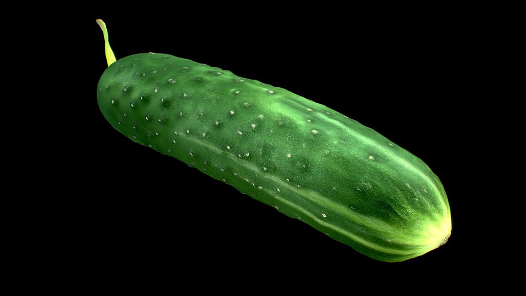 Green cucumber low poly 10k 13mb 2k