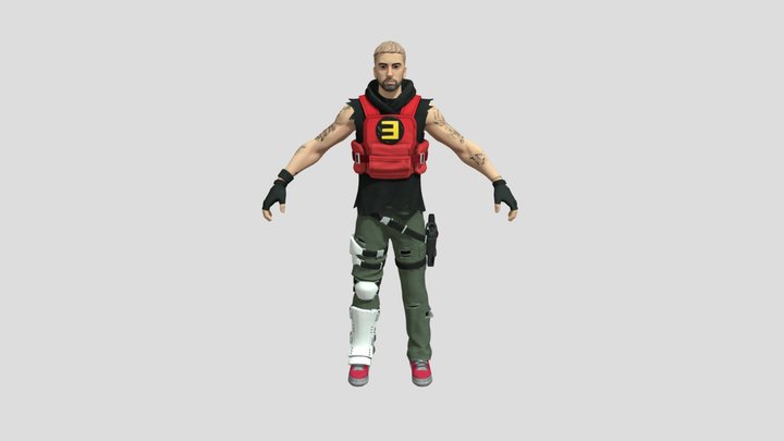 Fortnite Rap Boy Reloaded Skin 3D Model